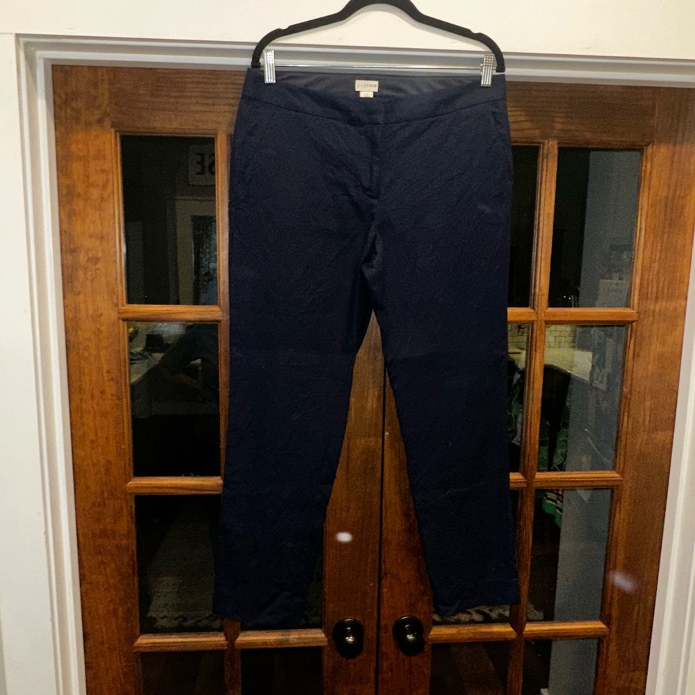 EUC J Crew Size 10 Navy Blue Ankle Cropped Dress Casual Pants‎ - Picture 2 of 13